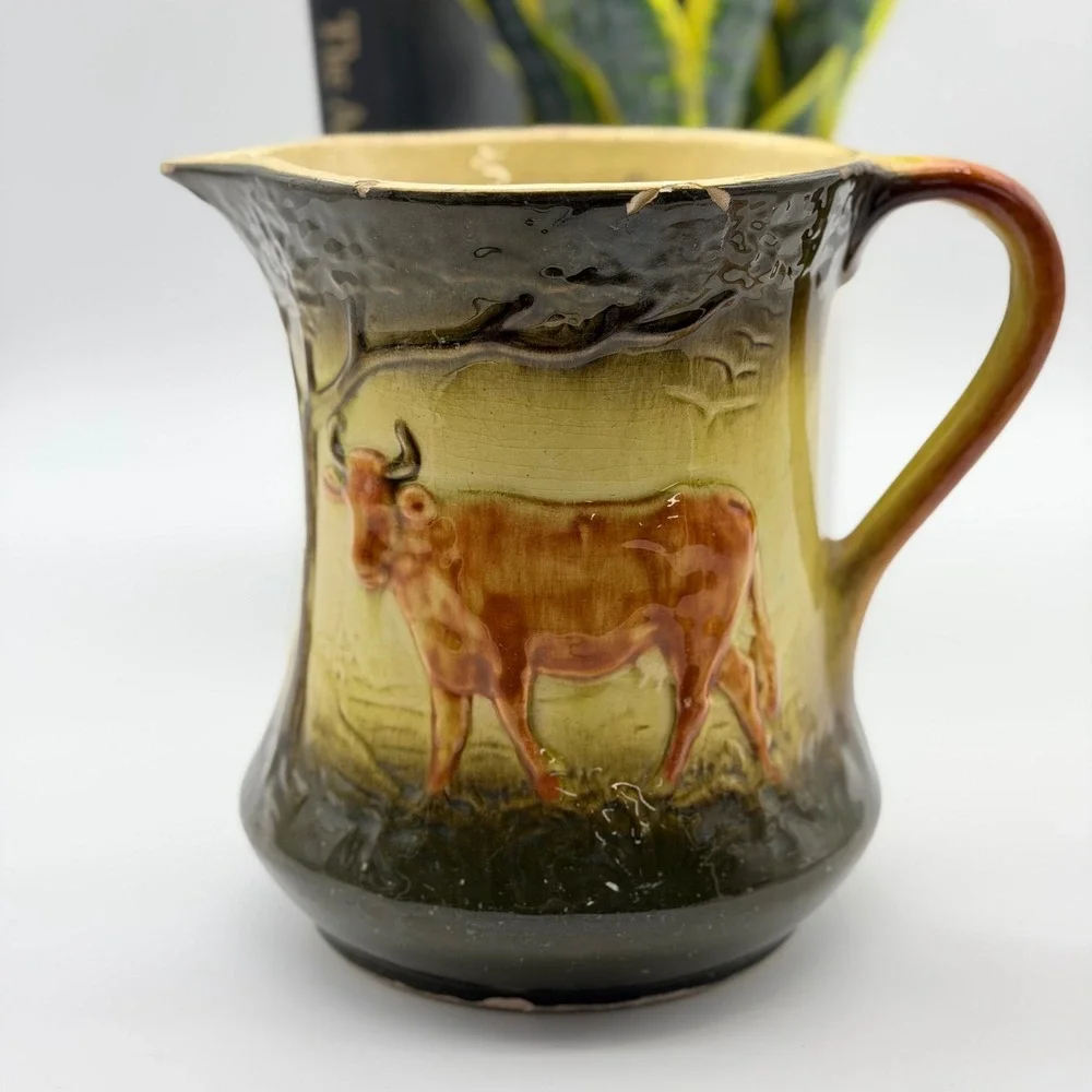 Antique Roseville Cow Pitcher Early 1900s 7.5